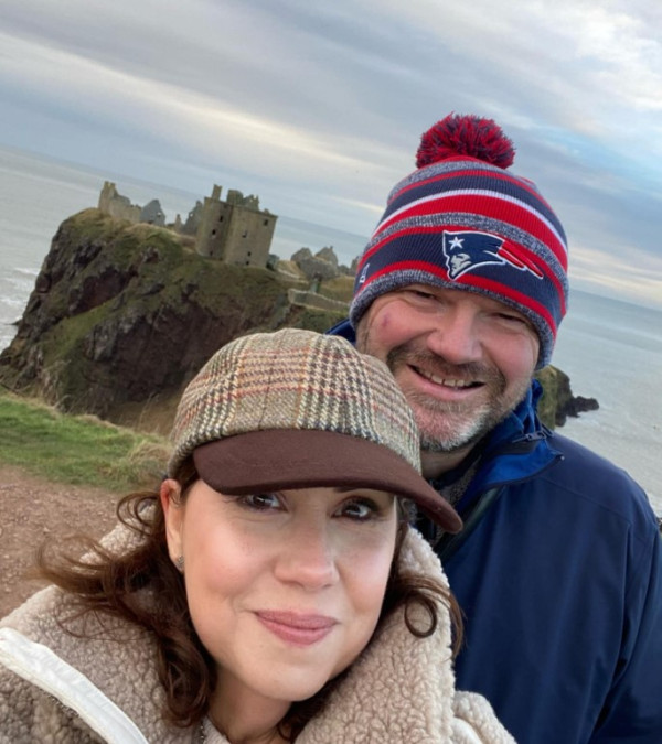 Anne and Gary at Dunnottar Castle Stonehaven