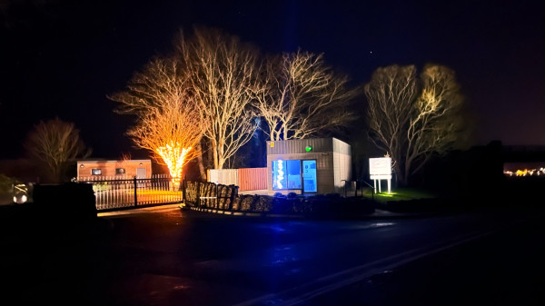 Dalriada Lodges with Christmas Lights